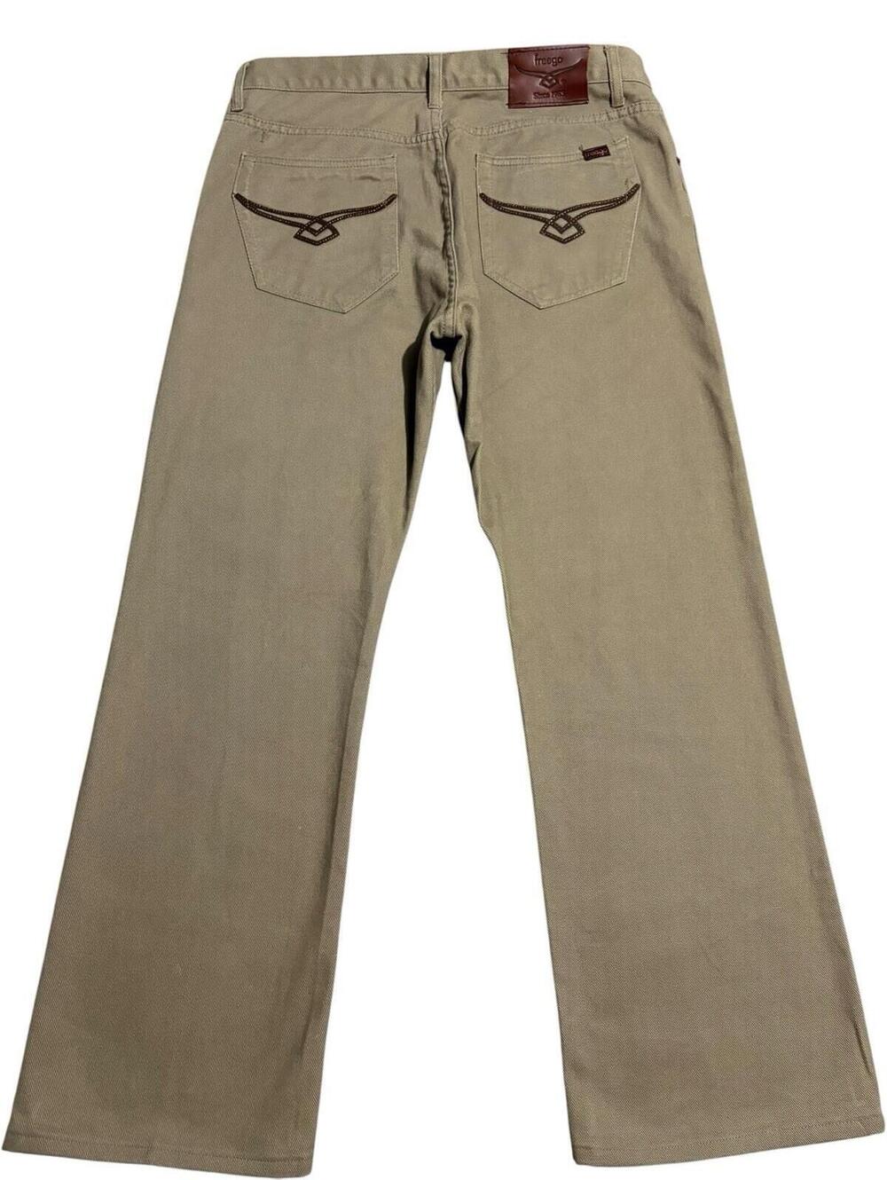 80s 90s FREEGO Western Embroidery If Six Was Nine Cowboy Western Jeans Khaki Tan